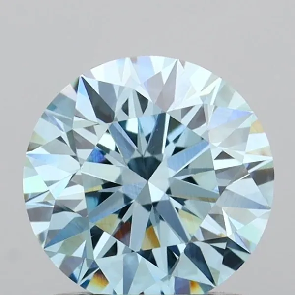 1.08ct ROUND Fancy Vivid Blue VVS2 Coloured Lab diamond