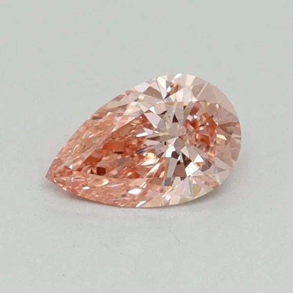 0.37ct PEAR Fancy Vivid Pink VS2 Coloured Lab diamond