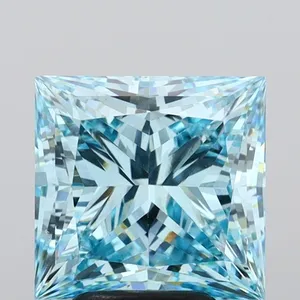 4.35ct PRINCESS Fancy Vivid Blue VS1 Coloured Lab diamond