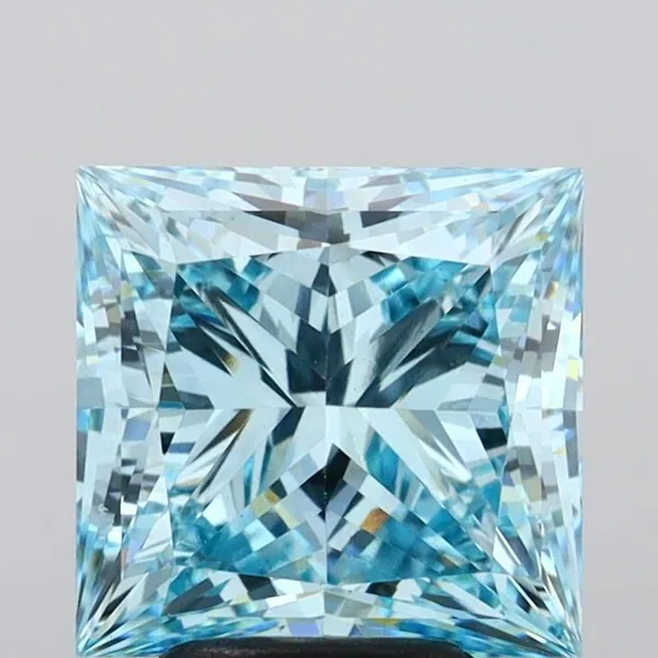 4.35ct PRINCESS Fancy Vivid Blue VS1 Coloured Lab diamond