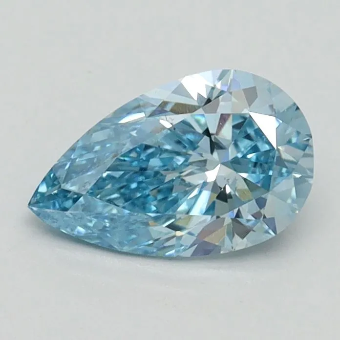 0.74ct PEAR Fancy Intense Blue VS2 Coloured Lab diamond