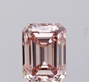 1.17ct EMERALD Fancy Light Brownish Pink VS2 Coloured Lab diamond
