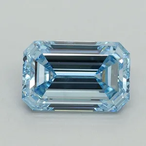 1.38ct EMERALD Fancy Intense Blue VS2 Coloured Lab diamond