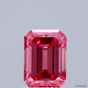 1ct EMERALD Fancy Vivid Pink VS1 Coloured Lab diamond