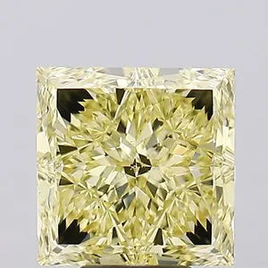 5.58ct PRINCESS Fancy Yellow VS2 Coloured Lab diamond