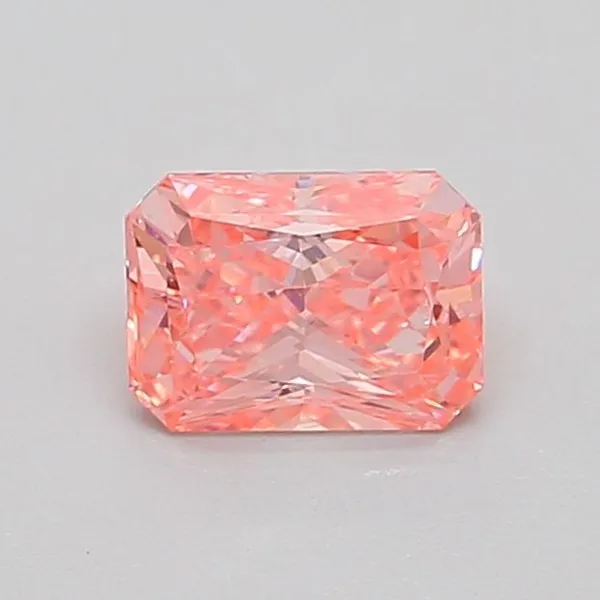 0.77ct RADIANT Fancy Vivid Pink SI1 Coloured Lab diamond