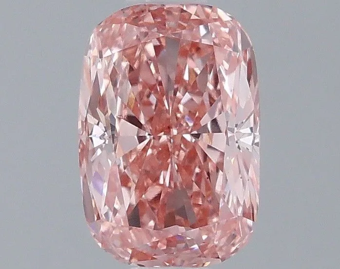 0.95ct CUSHION Fancy Vivid Pink VS1 Coloured Lab diamond