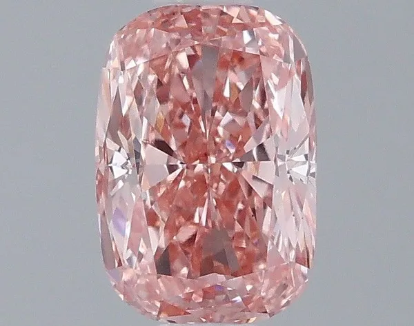 0.95ct CUSHION Fancy Vivid Pink VS1 Coloured Lab diamond