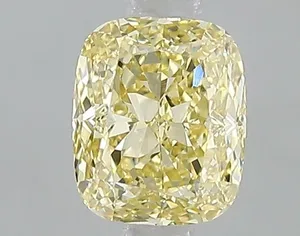 1.08ct CUSHION Fancy Intense Yellow VVS2 Coloured Lab diamond