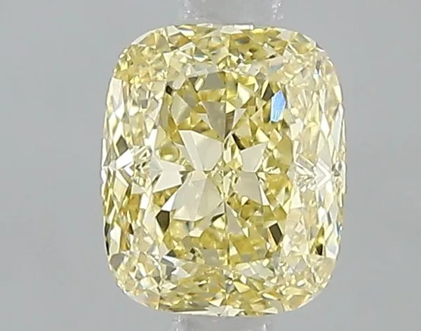 1.08ct CUSHION Fancy Intense Yellow VVS2 Coloured Lab diamond
