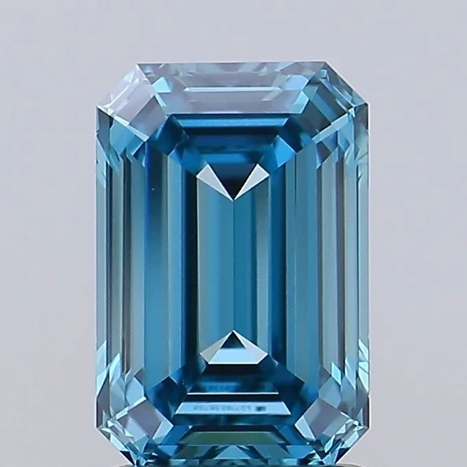 1.52ct EMERALD Fancy Vivid Blue VVS2 Coloured Lab diamond