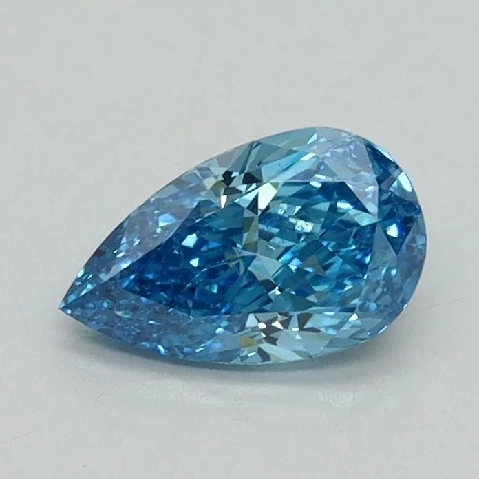 0.61ct PEAR Fancy Vivid Blue VS2 Coloured Lab diamond