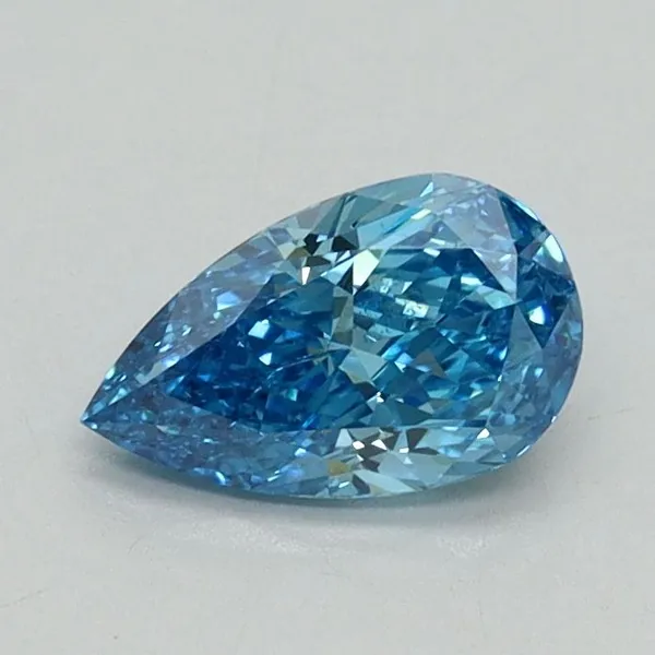 0.61ct PEAR Fancy Vivid Blue VS2 Coloured Lab diamond