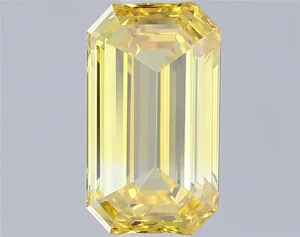 0.67ct EMERALD Fancy Intense Yellow IF Coloured Lab diamond