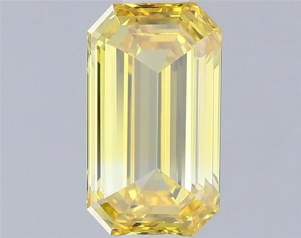 0.67ct EMERALD Fancy Intense Yellow IF Coloured Lab diamond