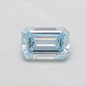 0.7ct EMERALD Fancy Intense Blue VS1 Coloured Lab diamond