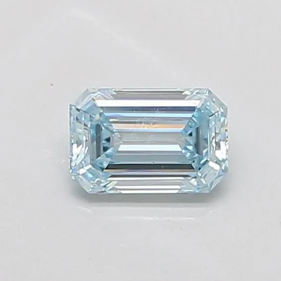 0.7ct EMERALD Fancy Intense Blue VS1 Coloured Lab diamond