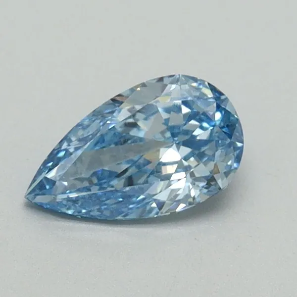 0.5ct PEAR Fancy Vivid Blue VVS2 Coloured Lab diamond