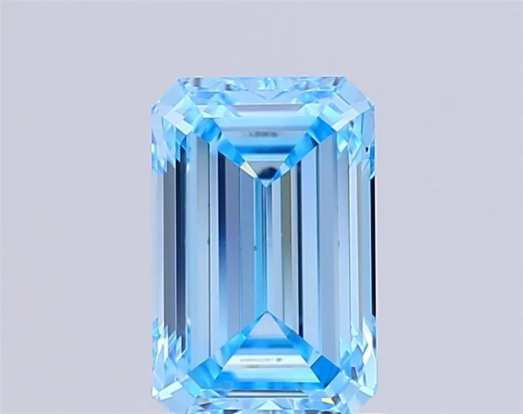 1.53ct EMERALD Fancy Vivid Blue VS1 Coloured Lab diamond