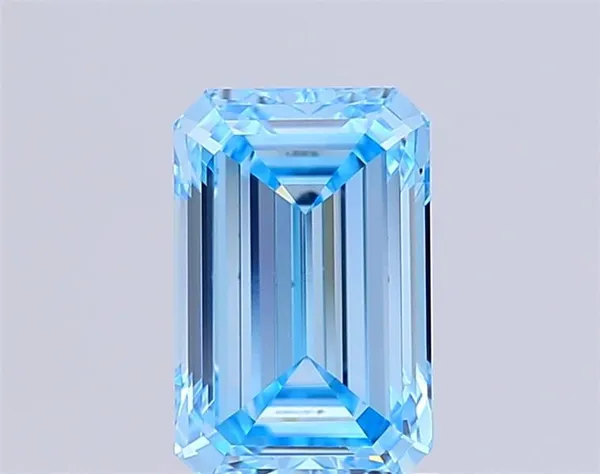 1.53ct EMERALD Fancy Vivid Blue VS1 Coloured Lab diamond