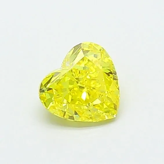 0.56ct HEART Fancy Vivid Yellow VVS2 Coloured Lab diamond