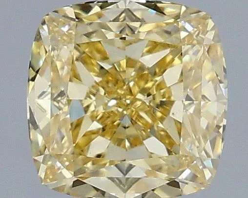 1.01ct CUSHION Fancy Intense Yellow VS1 Coloured Lab diamond