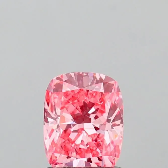 0.92ct CUSHION Fancy Vivid Pink VVS2 Coloured Lab diamond