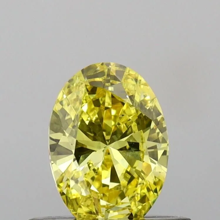 0.47ct OVAL Fancy Vivid Yellow VS2 Coloured Lab diamond