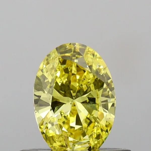 0.47ct OVAL Fancy Vivid Yellow VS2 Coloured Lab diamond