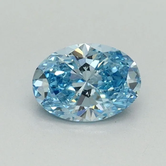 0.50ct OVAL Fancy Vivid Blue VS2 Coloured Lab diamond
