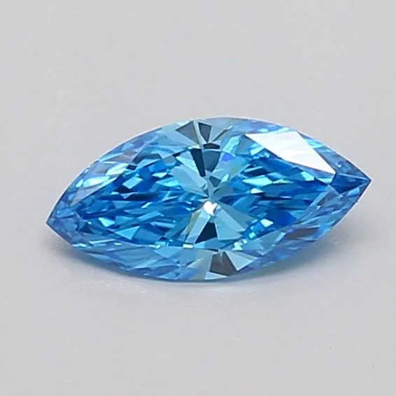 0.35ct MARQUISE Fancy Vivid Blue VVS2 Coloured Lab diamond