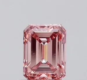 1ct EMERALD Fancy Intense Brownish Pink SI2 Coloured Lab diamond