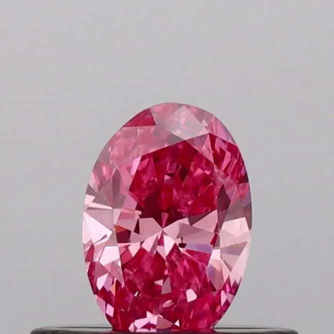 0.35ct OVAL Fancy Vivid Pink VS2 Coloured Lab diamond