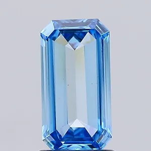 1.24ct EMERALD Fancy Vivid Blue VS1 Coloured Lab diamond