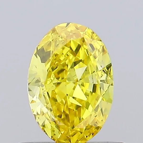 0.59ct OVAL Fancy Vivid Yellow VS1 Coloured Lab diamond