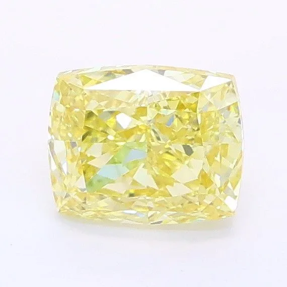 1ct CUSHION Fancy Intense Yellow VS1 Coloured Lab diamond