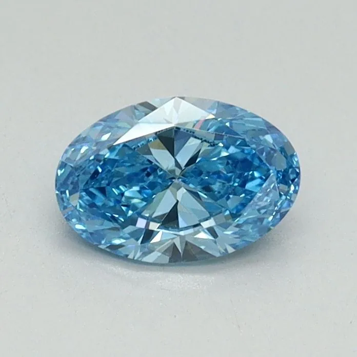 0.50ct OVAL Fancy Vivid Blue VVS2 Coloured Lab diamond