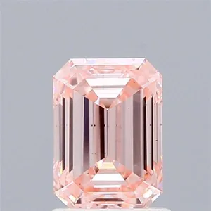 1.38ct EMERALD Fancy Intense Pink VS2 Coloured Lab diamond