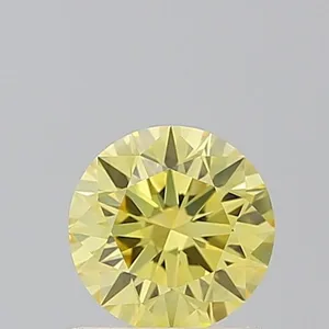 0.56ct ROUND Fancy Intense Yellow VVS2 Coloured Lab diamond