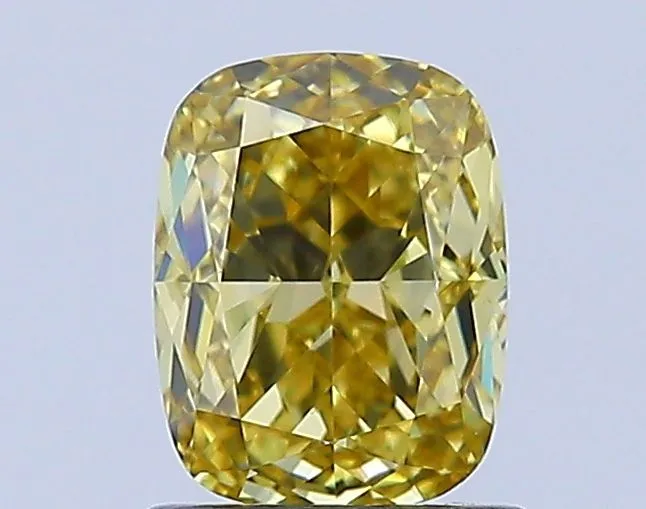 1.14ct CUSHION Fancy Intense Yellow VVS2 Coloured Lab diamond