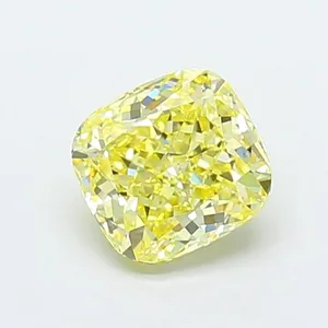 1.21ct CUSHION Fancy Yellow VS1 Coloured Lab diamond