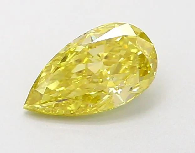 0.47ct PEAR Fancy Intense Yellow VS1 Coloured Lab diamond