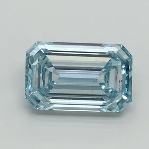 1.03ct EMERALD Fancy Intense Blue VVS2 Coloured Lab diamond