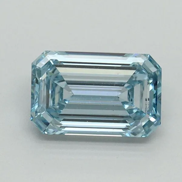 1.03ct EMERALD Fancy Intense Blue VVS2 Coloured Lab diamond