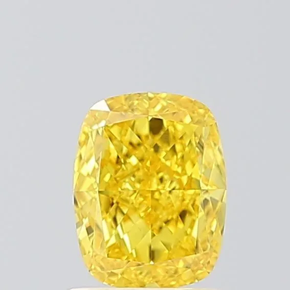 1.01ct CUSHION Fancy Vivid Yellow VS1 Coloured Lab diamond