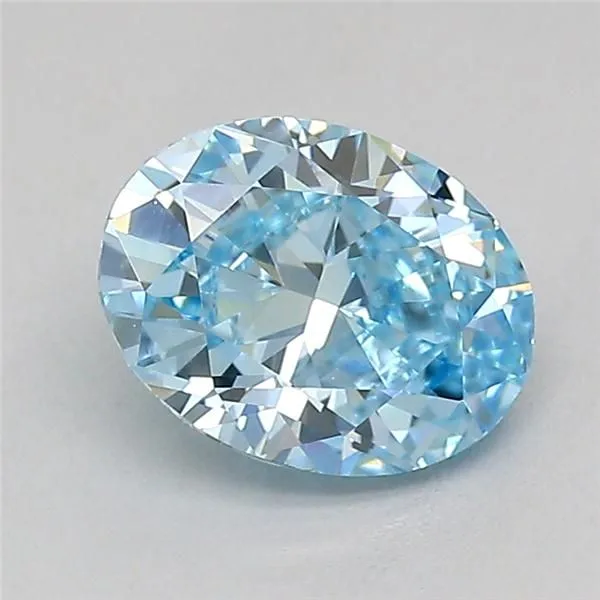 0.78ct OVAL Fancy Intense Blue VVS2 Coloured Lab diamond