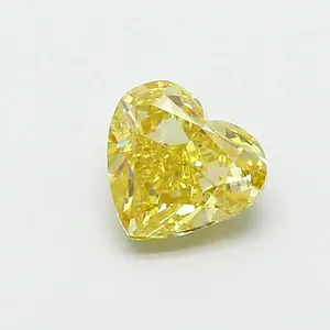 1ct HEART Fancy Intense Yellow VS1 Coloured Lab diamond