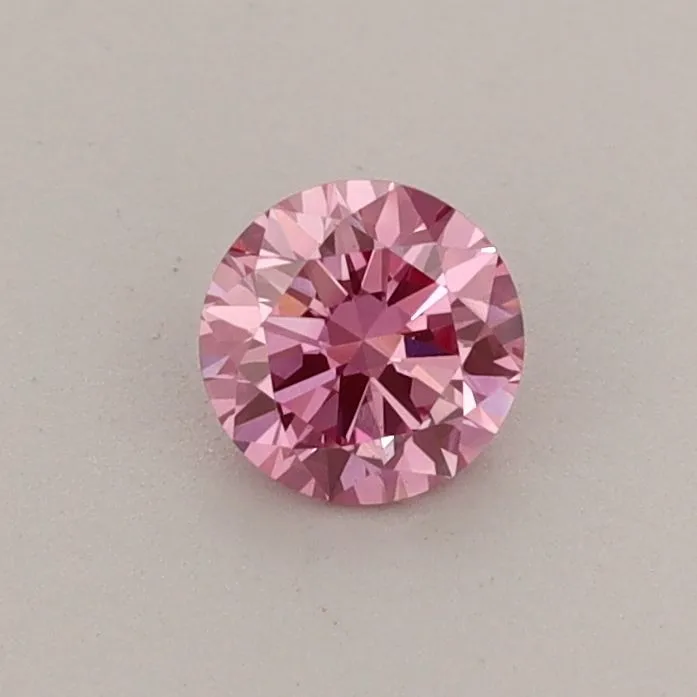 0.35ct ROUND Fancy Vivid Pink VS1 Coloured Lab diamond