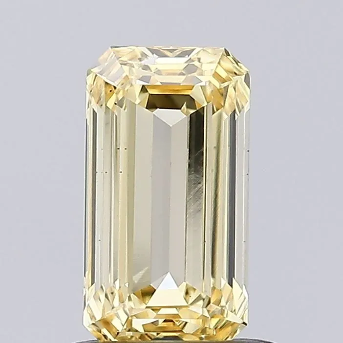 0.87ct EMERALD Fancy Yellow VS1 Coloured Lab diamond