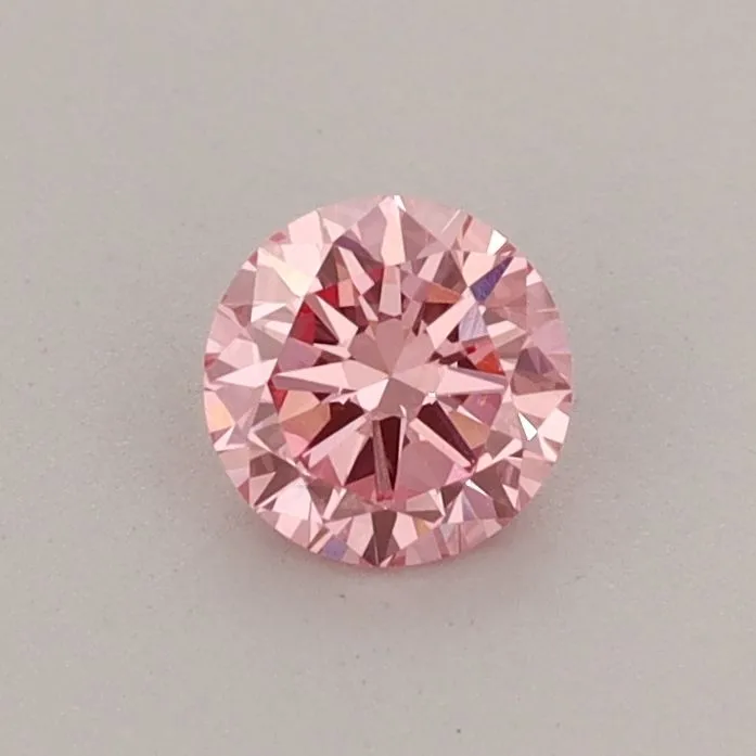 0.40ct ROUND Fancy Vivid Pink VVS2 Coloured Lab diamond